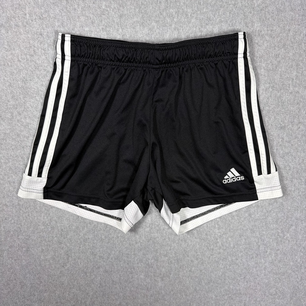 Adidas Aeroready Womens Black White 3 Stripe Athletic Running Shorts Small